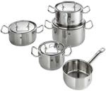 Zwilling Kochtopfset Twin, Edelstahl, Metall, 5-teilig, 16 cm,20 cm,16 cm, 2,0 L,3,5