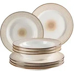 M&auml;ser Tafelservice Prospero, Wei&szlig;, Keramik, 8-teilig, 30.5x30.5x22 cm, Essen &