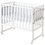 Roba Beistellbett, Wei&szlig;, Grau, Holzwerkstoff, 45x90 cm, Babym&ouml;bel, Babybetten,