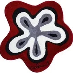 Grund Badteppich Colani 1, Rot, Textil, Blume, rund, Oeko-Tex&reg; Standard 100, Made in