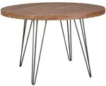 Mid.you Esstisch, Sheesham, Holz, Sheesham, massiv, rund, Haarnadel, 120x78x120 cm,
