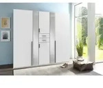 Carryhome Kleiderschrank, Wei&szlig;, Glas, Holzwerkstoff, 4 F&auml;cher, 2 Schublade(n)