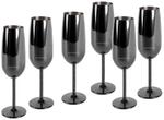 Echtwerk Gl&auml;serset, Schwarz, Metall, 6-teilig, 250 ml, 22.5 cm, Essen & Trinken,