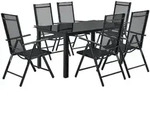 Juskys Gartengarnitur, Dunkelgrau, Metall, 7, Gartenm&ouml;bel, Gartenm&ouml;bel-Sets