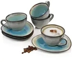 S&auml;nger Kaffeetassen, Pastellblau, Keramik, 8-teilig, 27x39x20 cm, kratzfest,...