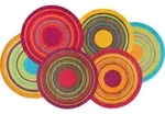 wash+dry Flachwebeteppich Cosmic Colour, Mehrfarbig, Textil, Graphik, rund, 110x175