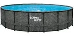 Pool, Grau, Kunststoff, 132 cm, Freizeit, Pools und Wasserspa&szlig;, Pools, Aufstellpools