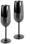 Echtwerk Sektglas, Schwarz Hochglanz, Metall, 2-teilig, 250 ml, 6.3x22.5x6.3 cm,
