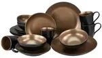 Creatable Kombiservice Glamour Gold, Schwarz, Gold, Keramik, 16-teilig, Uni, 300