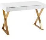 Mid.you Schreibtisch, Wei&szlig;, Holzwerkstoff, 2 Schublade(n) Schubladen, rechteckig,