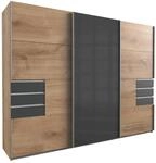 P & B Schiebet&uuml;renschrank Wimex Saigon, Graphit, Eiche, Glas, Holzwerkstoff, 6
