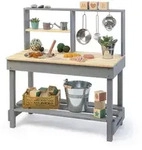 Muddy Buddy Matschk&uuml;che Mud Starter, Grau, Natur, Holz, Metall, Zypresse, massiv,