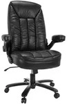 Mid.you Chefsessel, Schwarz, Metall, Drehkreuz, 85x122x82 cm, Wippmechanik mit
