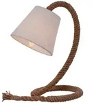 N&auml;ve Tischleuchte, Natur, Wei&szlig;, Metall, Kunststoff, Textil, 38 cm, Lampen &