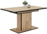 Carryhome Esstisch, Schwarz, Eiche Artisan, Holzwerkstoff, rechteckig, S&auml;ule,