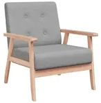 vidaXL Sessel, Hellgrau, Holz, Rechteckig, 64.5x73.5x67 cm, Wohnzimmer, Sessel,