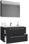 Mid.you Badezimmer VCM Badinos, Schwarz, Holzwerkstoff, 3-teilig, 2 Schublade(n),2