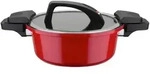 GSW Kochtopf Energiespartopf, Rot, Metall, 4 L, 10 cm, hitzebest&auml;ndige Griffe,
