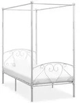 vidaXL Himmelbett-Gestell, Wei&szlig;, Metall, Schlafzimmer, Betten