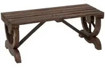 Outsunny Gartenbank, Braun, Holz, 50x39.5x98 cm, Gartenm&ouml;bel, Gartenb&auml;nke