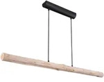 Globo H&auml;ngeleuchte, Natur, Schwarz, Holz, Metall, rund,rund, F, 7x150x120 cm,...