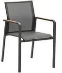 Zebra Stapelsessel Bee, Anthrazit, Graphit, Teak, Holz, Metall, Teakholz, massiv,