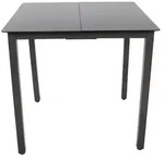Gardenson Gartentisch, Schwarz, Glas, Metall, quadratisch, eckig, 80x73x80 cm,