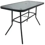Gardenson Gartentisch, Anthrazit, Metall, Glas, rechteckig, Rundrohr, 55x70x110 cm,