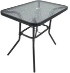 Gardenson Gartentisch, Anthrazit, Metall, Glas, rechteckig, Rundrohr, 55x70x80 cm,