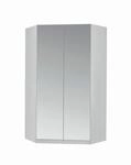 Carryhome Eckschrank, Wei&szlig;, Glas, Holzwerkstoff, 9 F&auml;cher, 117x197x117 cm, Blauer