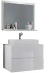 Mid.you Badezimmer VCM Lendas, Wei&szlig;, Glas, Keramik, Holzwerkstoff, 3-teilig, 2