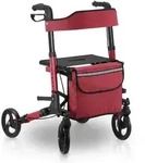 Juskys Rollator, Rot, Metall, 63x80x68 cm, Freizeit, Wellness