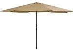 vidaXL Sonnenschirm, Taupe, Textil, Rund, 390x390 cm, Sonnen- & Sichtschutz,