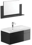 Home Deluxe Badm&ouml;bel, Schwarz, Holz, Keramik, 33x73x80 cm, Badezimmer,...