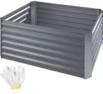 tectake Hochbeet, Silber, Metall, Baum/Pflanze/Natur, Rechteckig, 90x57x120 cm,
