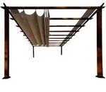 Pergola, Metall, 505x236x350 cm, Sonnen- & Sichtschutz, Pavillons & Pergolas,