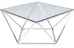 Kare-Design Couchtisch, Edelstahl, Metall, Glas, quadratisch, 80x45x80 cm,
