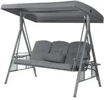 Home Deluxe Hollywoodschaukel, Grau, Metall, Textil, 115x195x198 cm, Gartenm&ouml;bel,