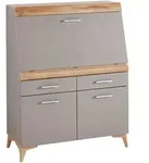Carryhome Sekret&auml;r, Grau, Eiche, Kunststoff, 2 Schublade(n) Schubladen, 98x124x39.6
