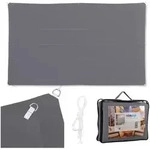 Relaxdays Sonnensegel, Grau, Textil, Metall, 600x400 cm, Sonnen- & Sichtschutz,