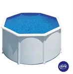 Gre Pool-Set 2024, Wei&szlig;, Metall, 120 cm, Freizeit, Pools und Wasserspa&szlig;, Pools,