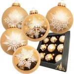Krebs Glas Lauscha Christbaumkugeln, Gold, Glas, 8x8x8 cm, Dekoration,