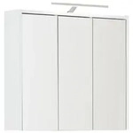 Stylife Spiegelschrank, Wei&szlig;, Glas, 6 F&auml;cher, 65x60x16 cm, Made in Germany,