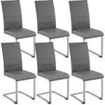 tectake Schwingstuhl, Grau, Textil, 52x99x41 cm, Esszimmer, St&uuml;hle,