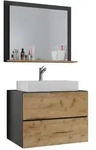 Mid.you Badezimmer VCM Lendas, Anthrazit, Honigeiche, Holzwerkstoff, 3-teilig, 2