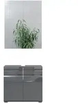 Vicco Badm&ouml;bel-Set, Schwarz Hochglanz, Holzwerkstoff, 2 F&auml;cher, nicht einzeln