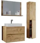 Mid.you Badezimmer VCM Lendas, Honigeiche, Holzwerkstoff, 4-teilig, 2 F&auml;cher, 2