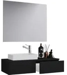Mid.you Badezimmer VCM Gudas, Schwarz, Holzwerkstoff, 3-teilig, 1 Schublade(n)