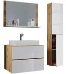 Mid.you Badezimmer VCM Lendas, Honigeiche, Holzwerkstoff, 4-teilig, 2 F&auml;cher, 2