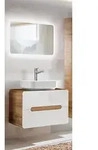 Lomado Badm&ouml;bel-Set, Wei&szlig;, Holzwerkstoff, 80x200x46 cm, Badezimmer,